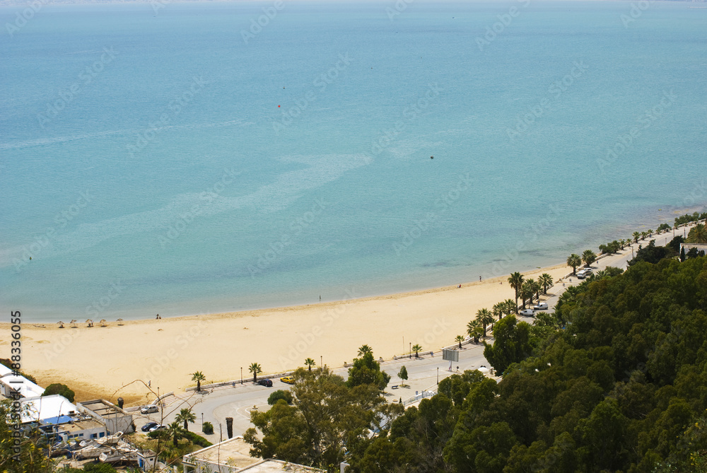 The beach on the coast of Tunisia