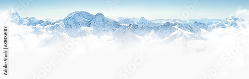 Panorama of winter mountains in Caucasus region,Elbrus mountain, Russia   © Mariakray
