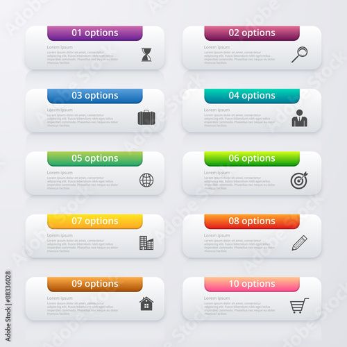 Vector illustration infographics ten options