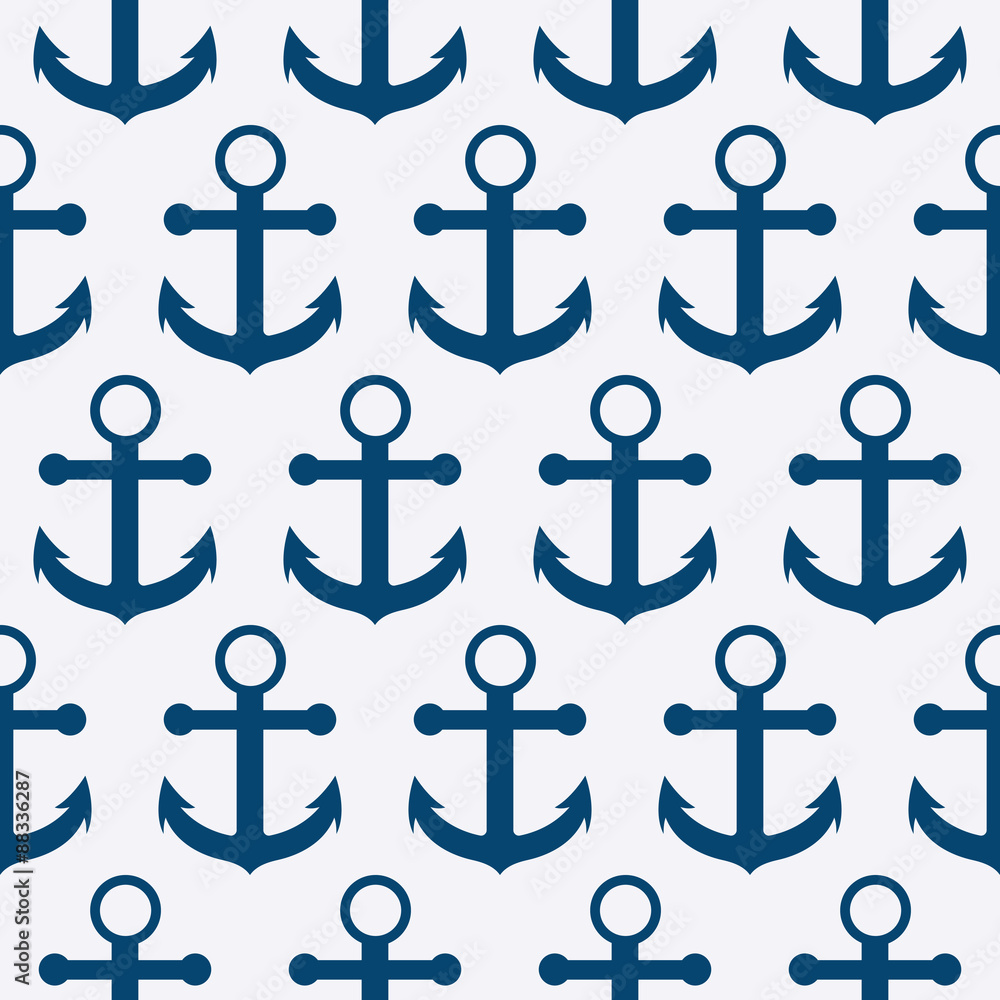 Vector illustration of a seamless pattern of anchors Vector illustration of a seamless pattern of anchors