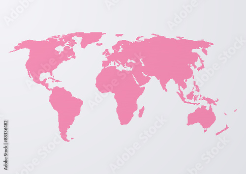 Vector illustration of a world map of dots