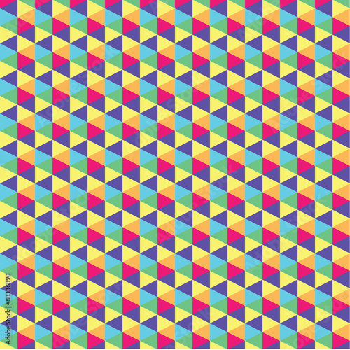 Psychedelic triangles seventies inspired background.