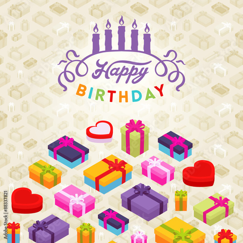 Birthday vector decorating design