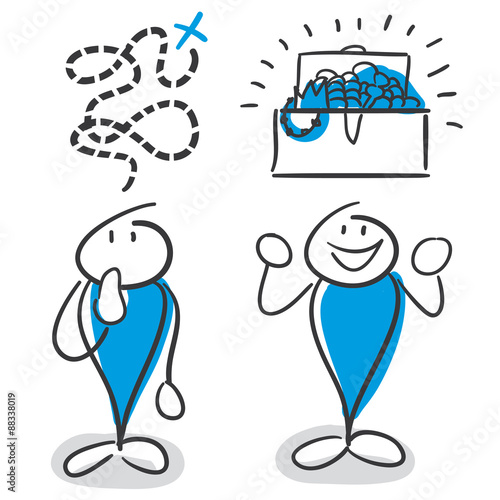 Stick Figure Series Blue
