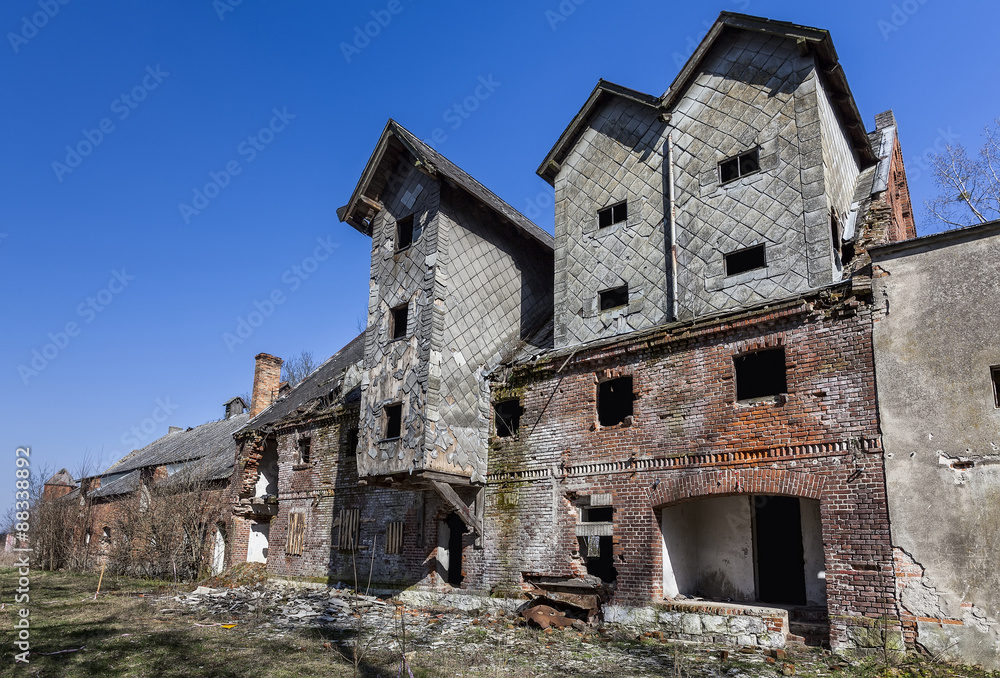 The ruins of the old factory buildings The ruins of the old factory buildings