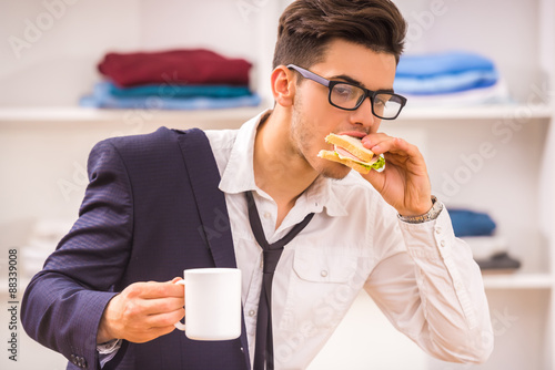 Fotografie Man in dressing room