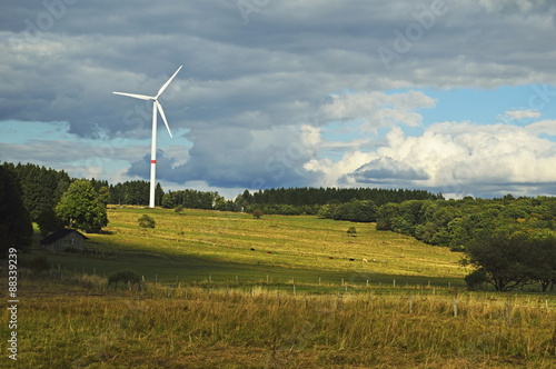 Wind turbine, Westerwald, Rhineland-Palatinate, Germany  photo