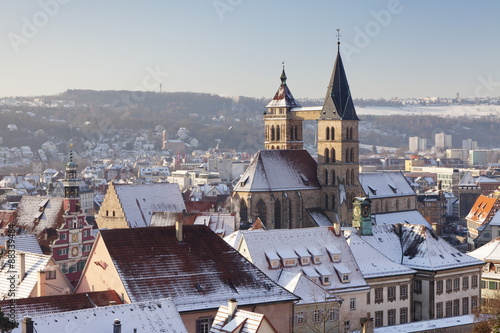 Esslinger Altstadt in winter, Esslingen am Neckar, Baden Wurttemberg, Germany photo