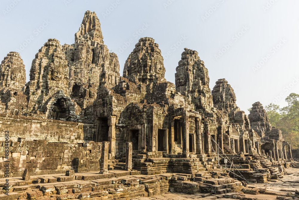 Four-faced towers in Prasat Bayon, Angkor Thom, Angkor, Cambodia Four-faced towers in Prasat Bayon, Angkor Thom, Angkor, Cambodia