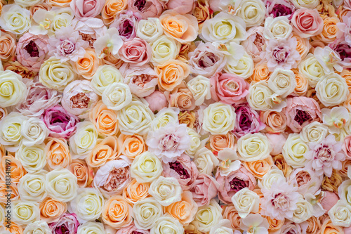 Background of Roses. Decorations at the Wedding Ceremony.