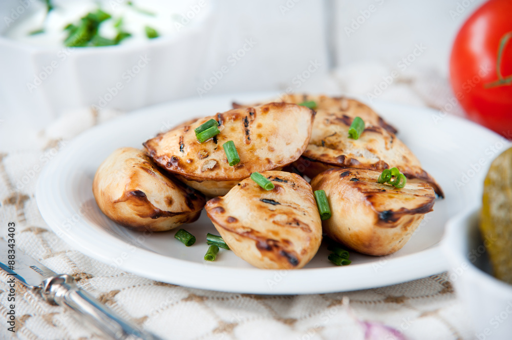 Fried crunchy dumplings for dinner