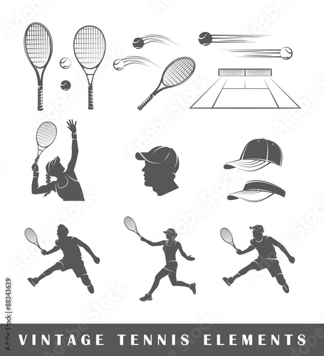 Set tennis silhouettes