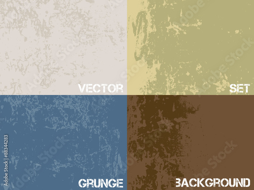 Vector set of grunge textures background.