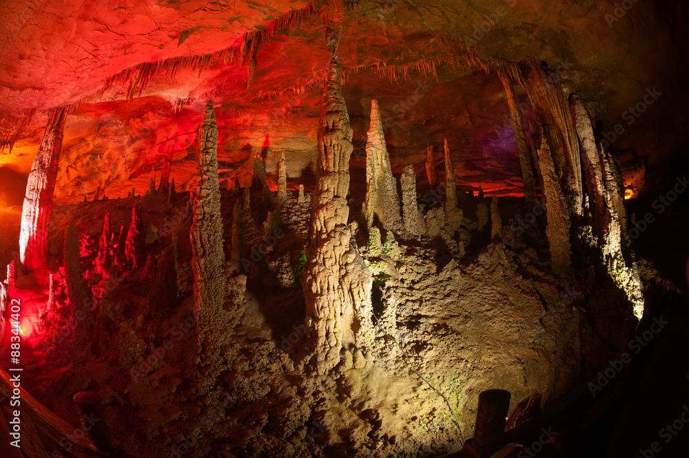 Colorful of Huanglong cave in China. Colorful of Huanglong cave in China.