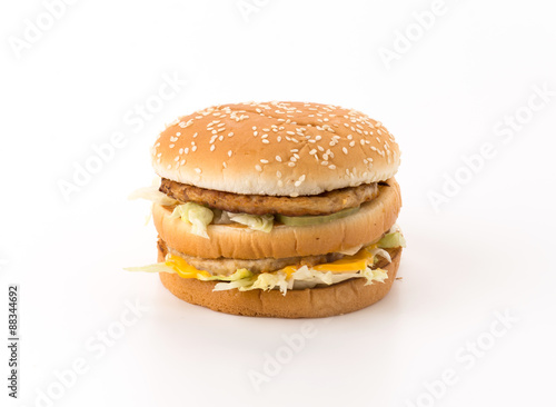 hamburgers on white background