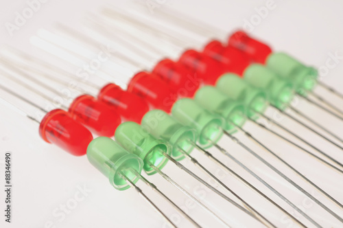 Obraz na plátně Red and green lights emitting diode