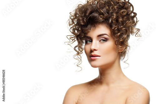 Girl with curly hairstyle