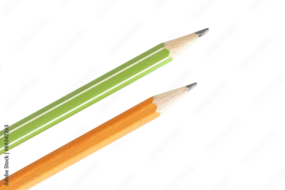 Obraz premium Two isolated pencils on white background