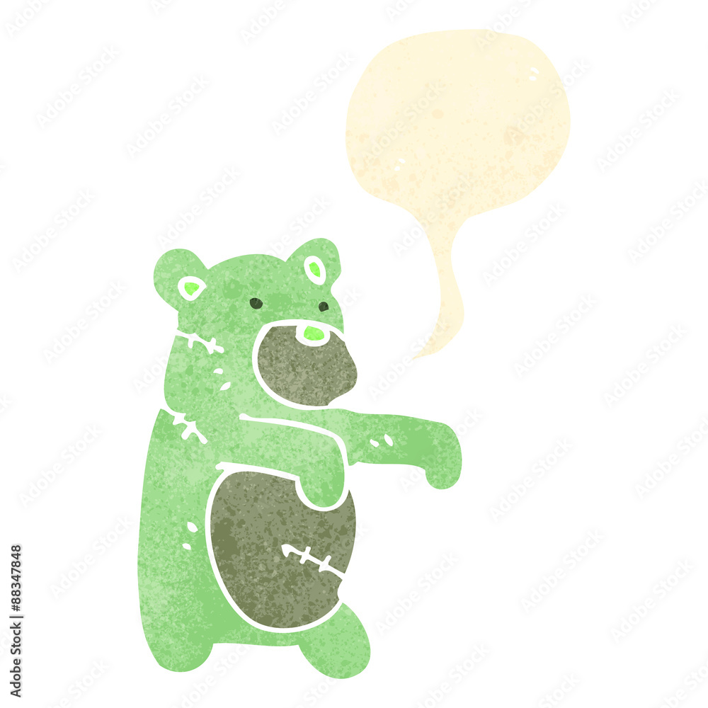 retro cartoon zombie teddy bear retro cartoon zombie teddy bear
