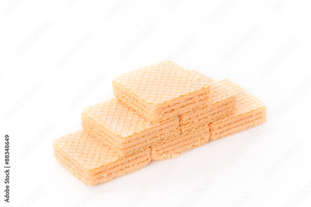 orange wafer on white background orange wafer on white background