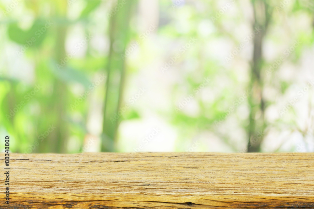 Outdoor Wooden table view Outdoor Wooden table view