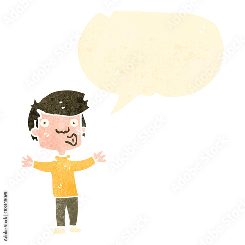 retro cartoon impressed boy