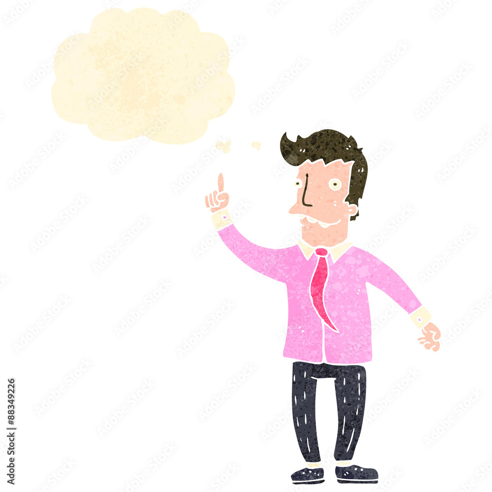 retro cartoon businessman with great idea retro cartoon businessman with great idea