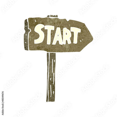 retro cartoon start sign