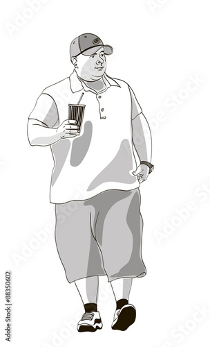fat man in summer clothes