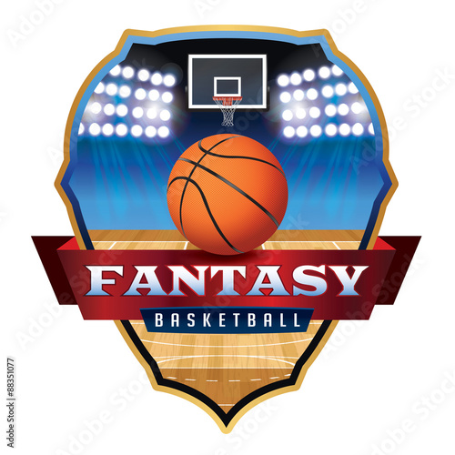 Fantasy Basketball Emblem Badge Illustration