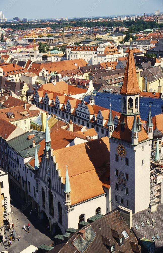 Altes Rathaus With a Rooftop View Over Munich, Bavaria, Germany Altes Rathaus With a Rooftop View Over Munich, Bavaria, Germany