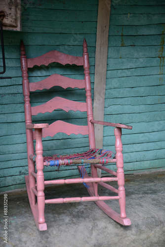 old pink rocking chair photo