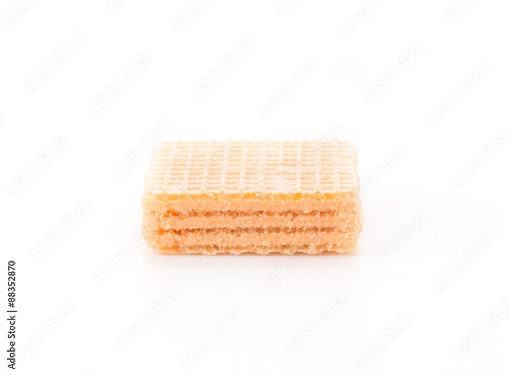orange wafer on white background orange wafer on white background