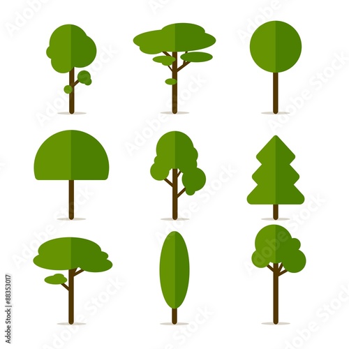 Vector Illustration of Tree Icons
