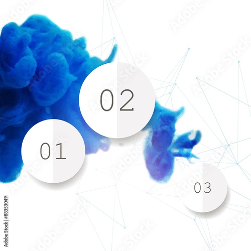 Vector Illustration of an Abstract Cloud. Blue Ink swirling in Water