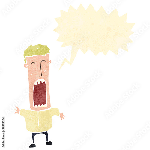 retro cartoon shouting man