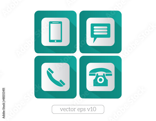 Free Download Website and Internet contact us page concept with contact icons and symbols on four backgrounds - GFXLoad