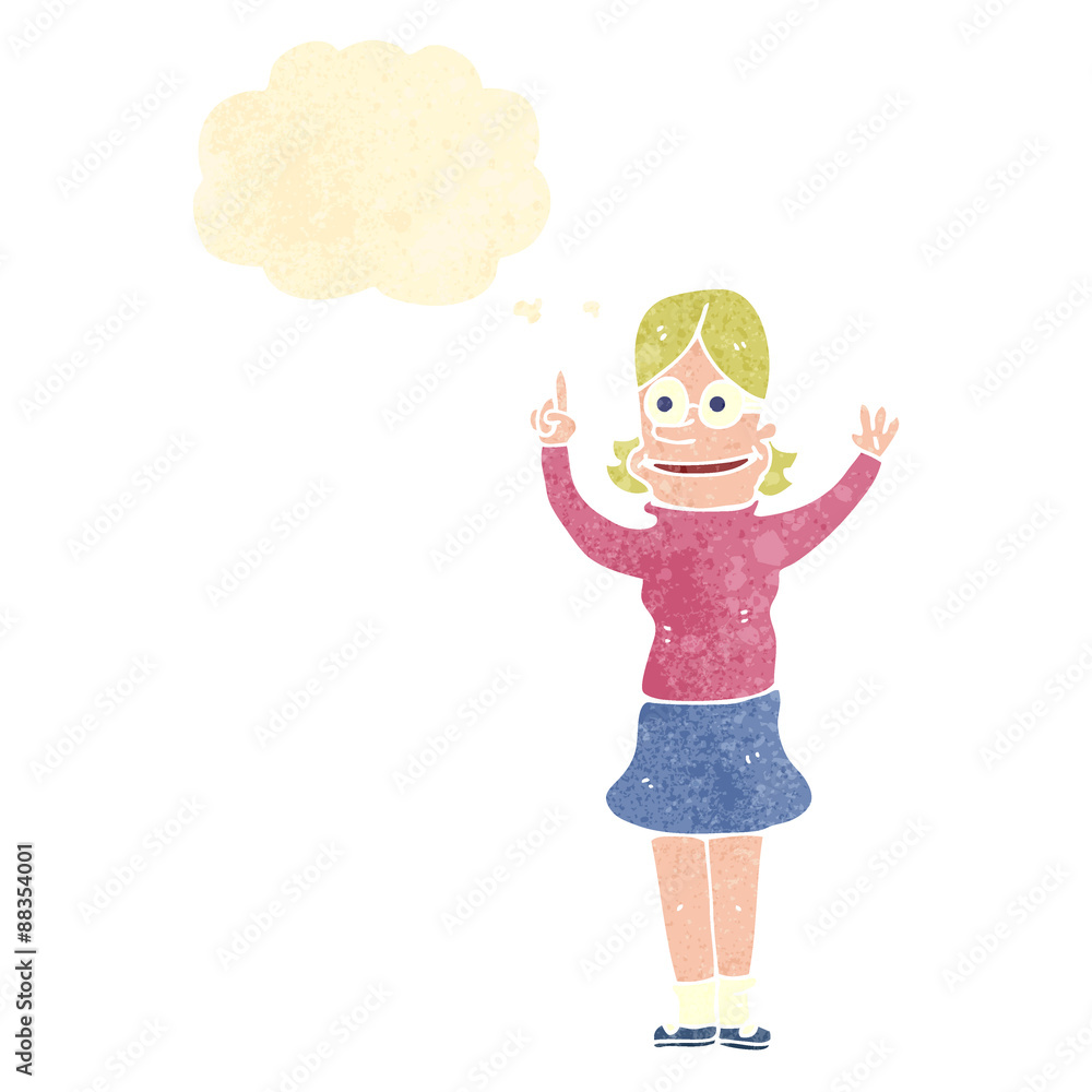 retro cartoon woman with thought bubble retro cartoon woman with thought bubble