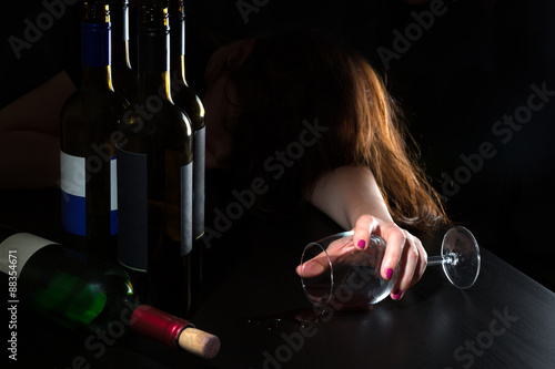 Woman in alcoholism issue photo