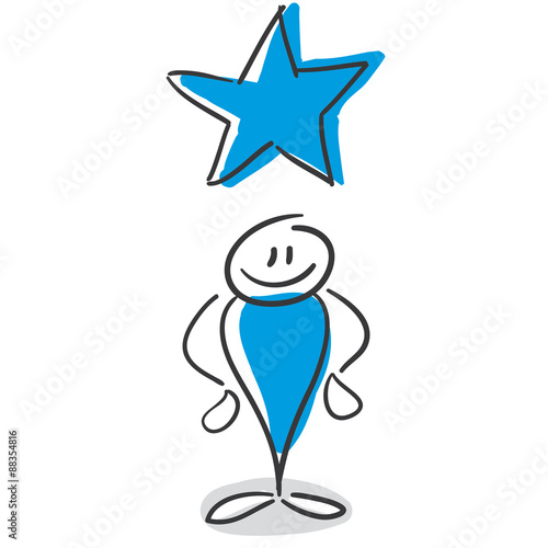 Stick Figure Series Blue