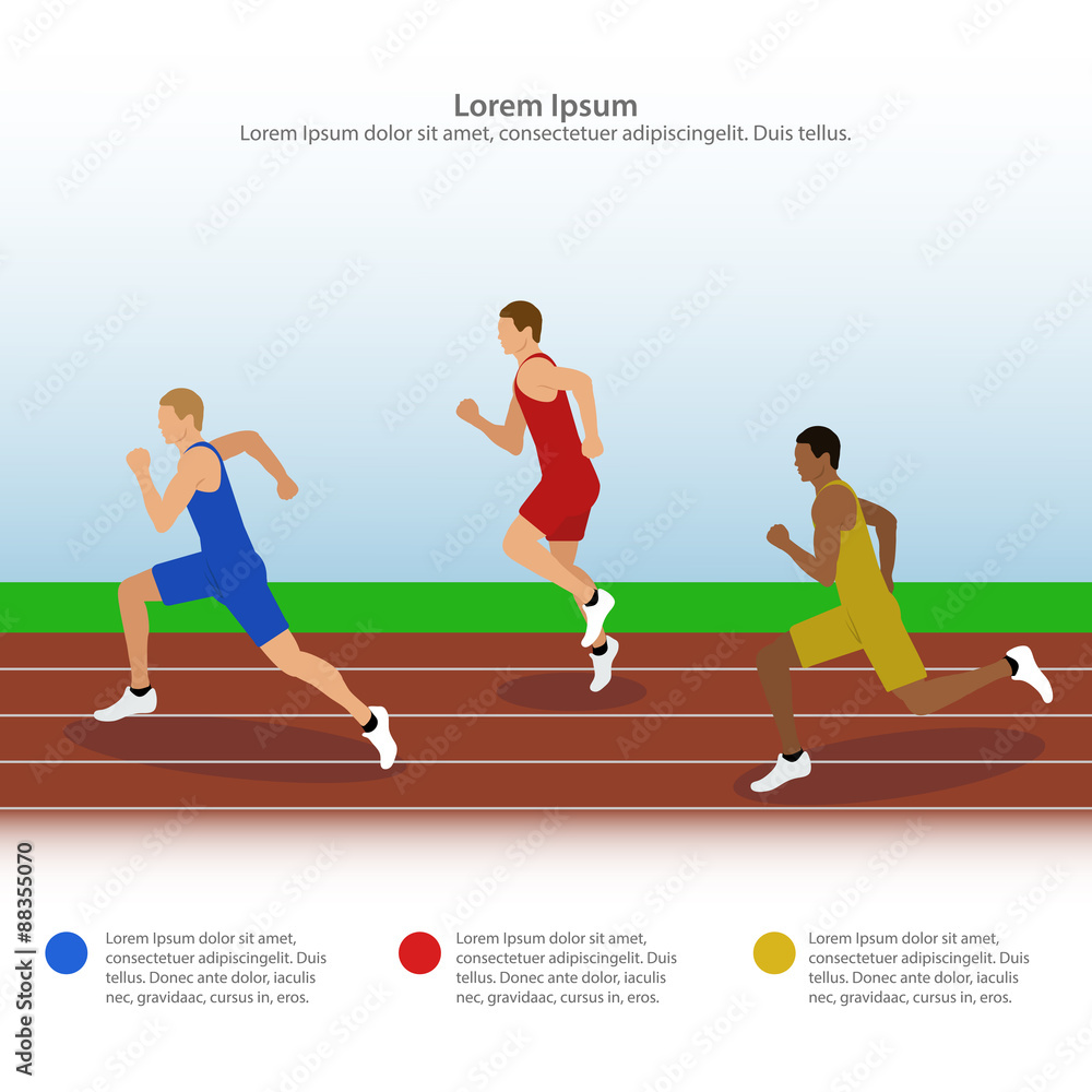 Illustration of sprinters on the running track Illustration of sprinters on the running track