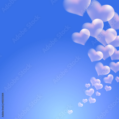 Blue background with hearts