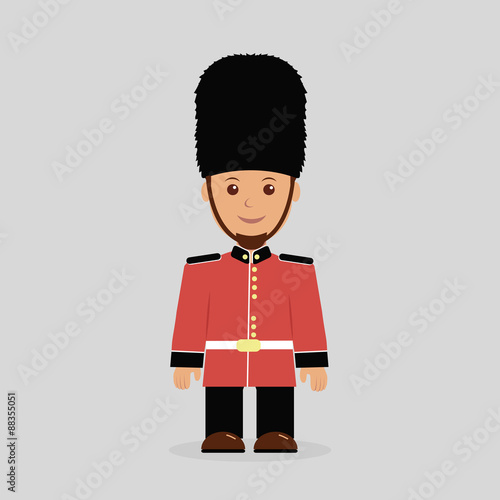 Illustration of a English guard against a light background