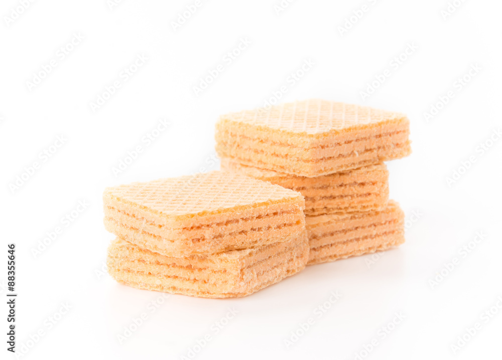 orange wafer on white background orange wafer on white background