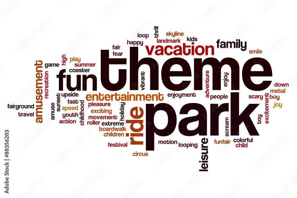 Theme park word cloud concept