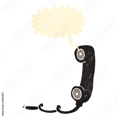retro cartoon old telephone receiver