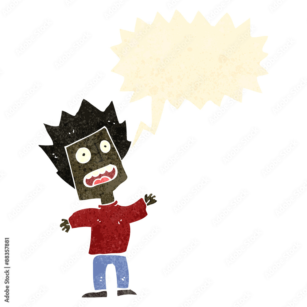 retro cartoon shouting man