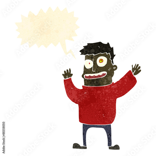 retro cartoon insane man