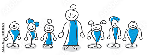 Stick Figure Series Blue