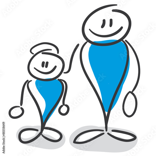 Stick Figure Series Blue